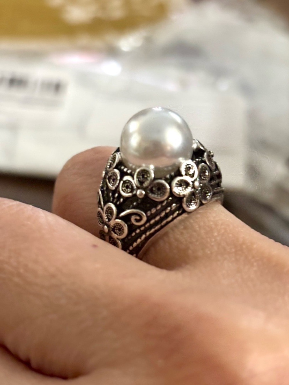 Cocktail Ring - stamped -size 10-